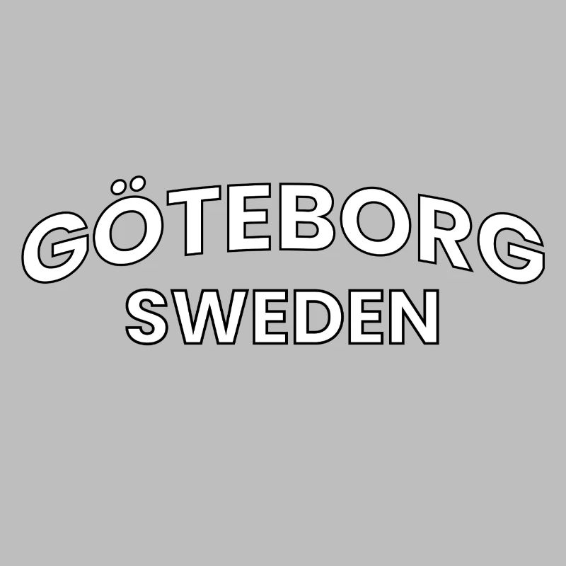 Göteborg Sweden Typographic Round Text