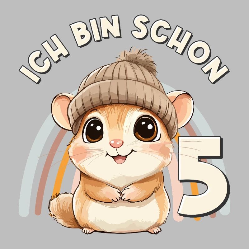 5. Geburtstag Hamster Regenbogen Süß Niedlich
