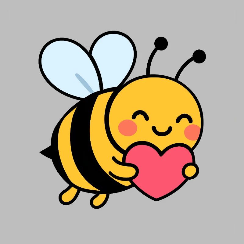 Joyeuse abeille avec le cœur