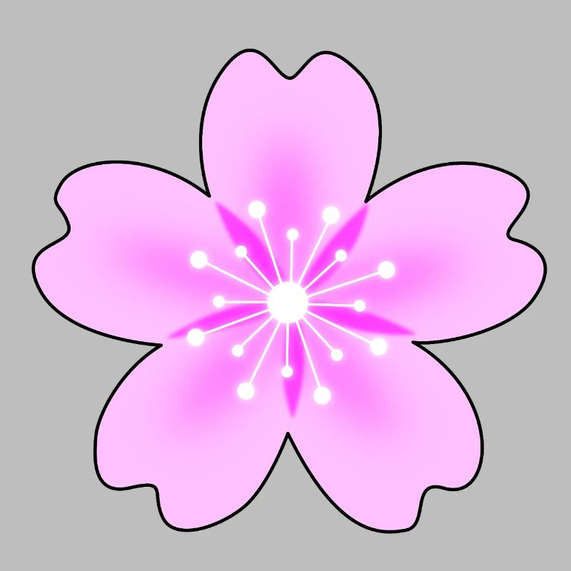Pinke Blüte mit Neonstrahlen
