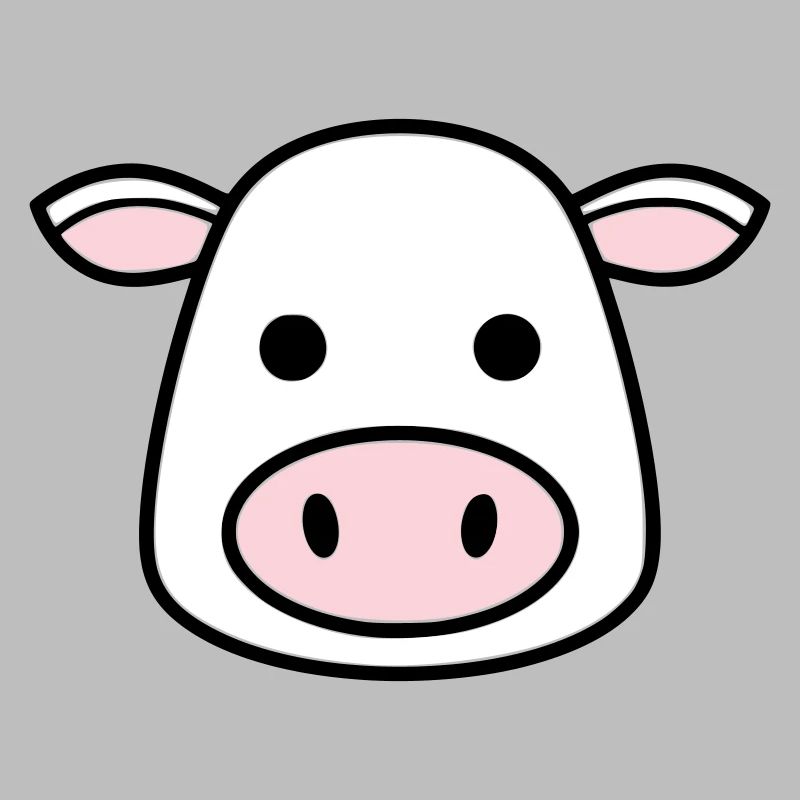 Cute Cow Head Face Comic Vector