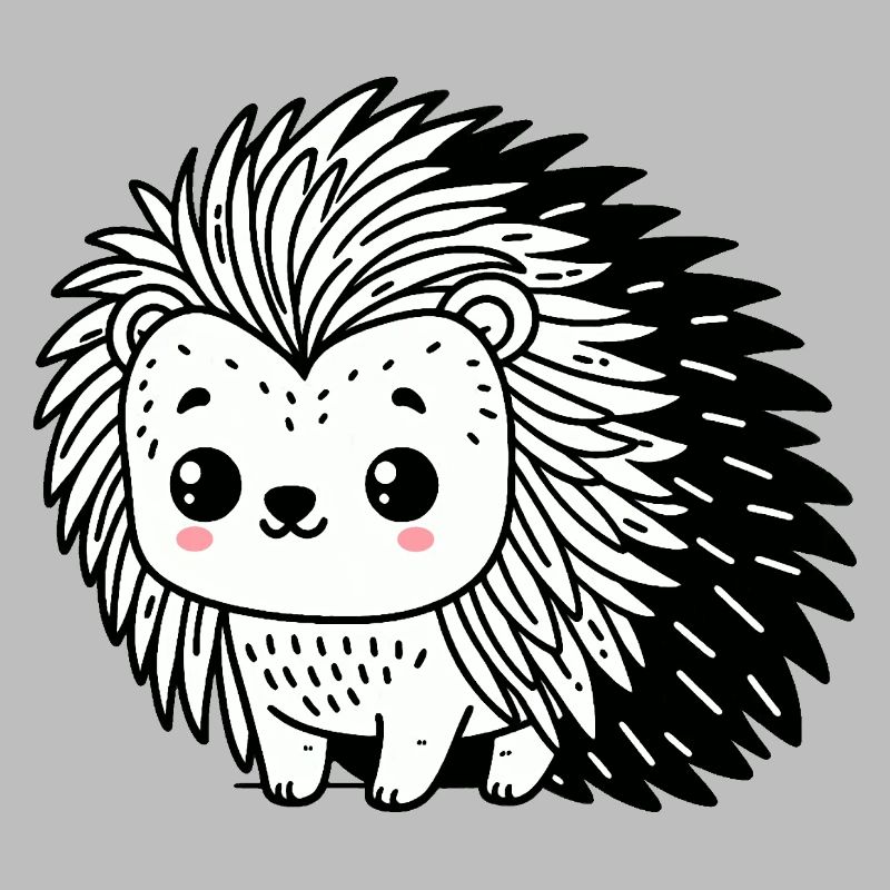 Un hérisson mignon dans le style dessin animé