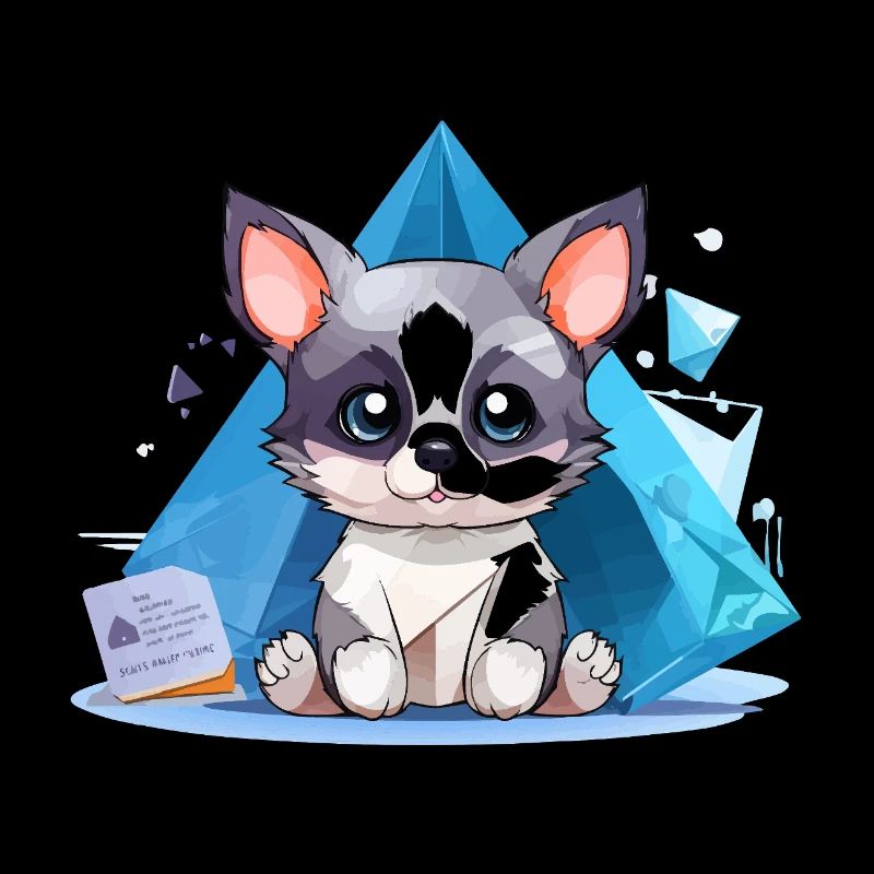 Chiot en Cristal dans le style Glace