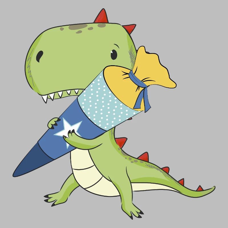 Dino avec cône d’école