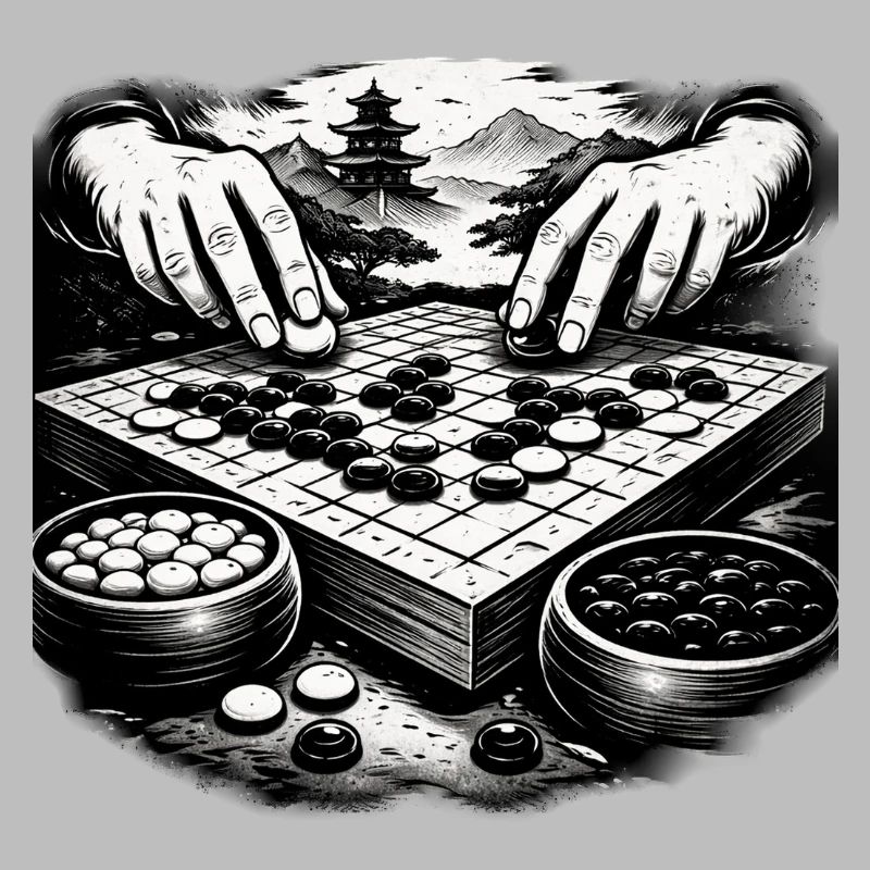 Go Board Game – Zen Strategy Illustration