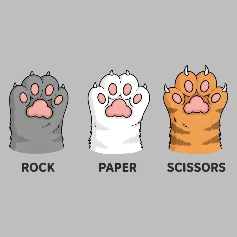 Pattes de chat Ciseaux Pierre Feuille - Jeu amusant