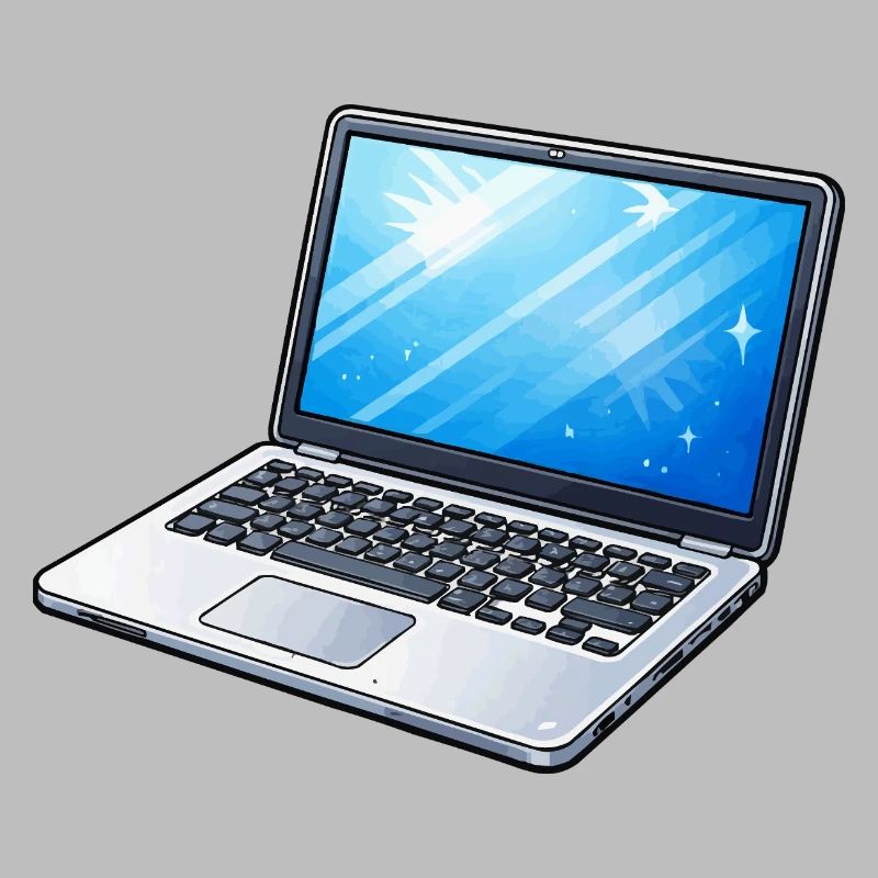 Ordinateur portable néon bleu clair