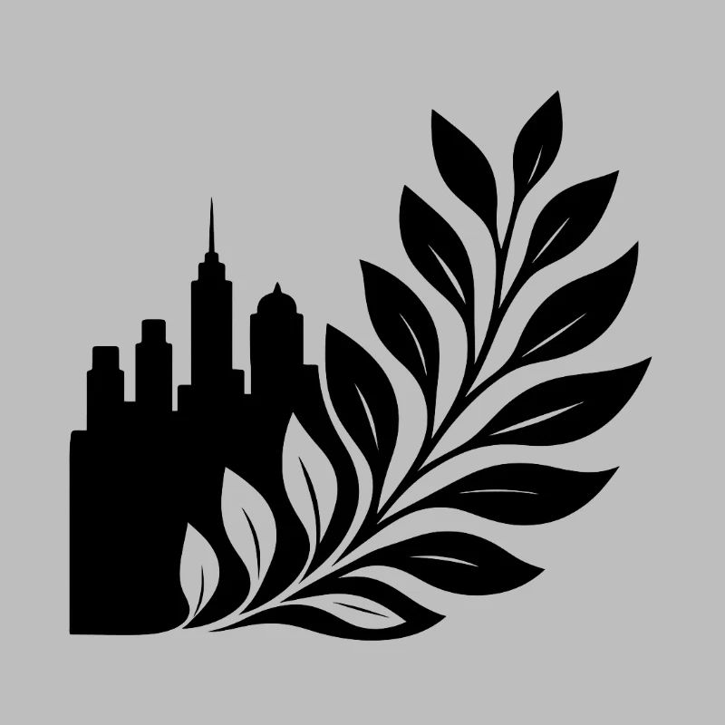 Stadtwald Skyline Blattdesign