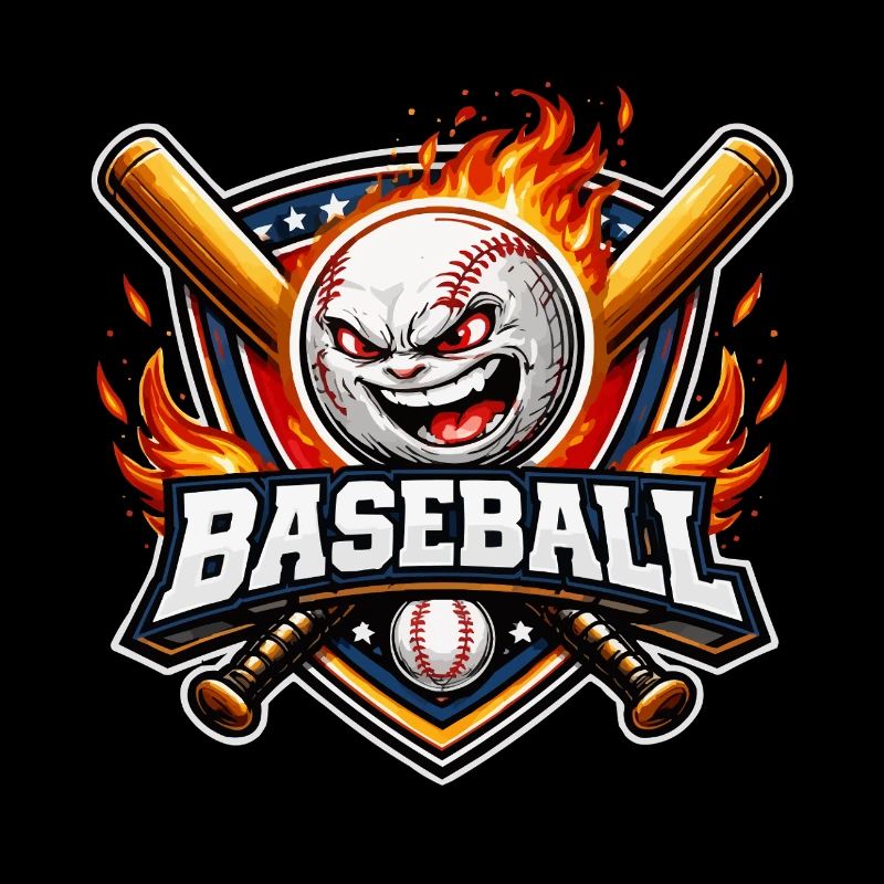 Flammendes Baseball-Maskottchen