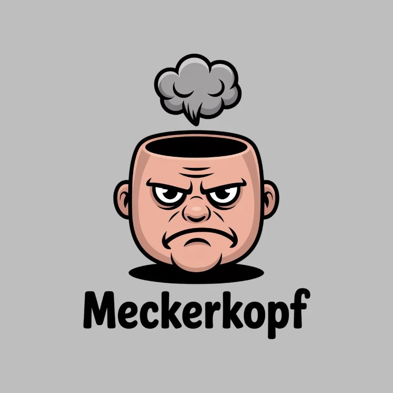 Meckerkopf Genervtes Grumpy Comic Gesicht