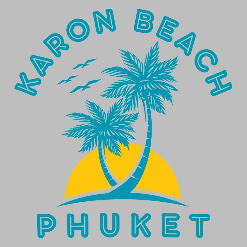 Coucher de soleil du palmier de Karon Beach Phuket