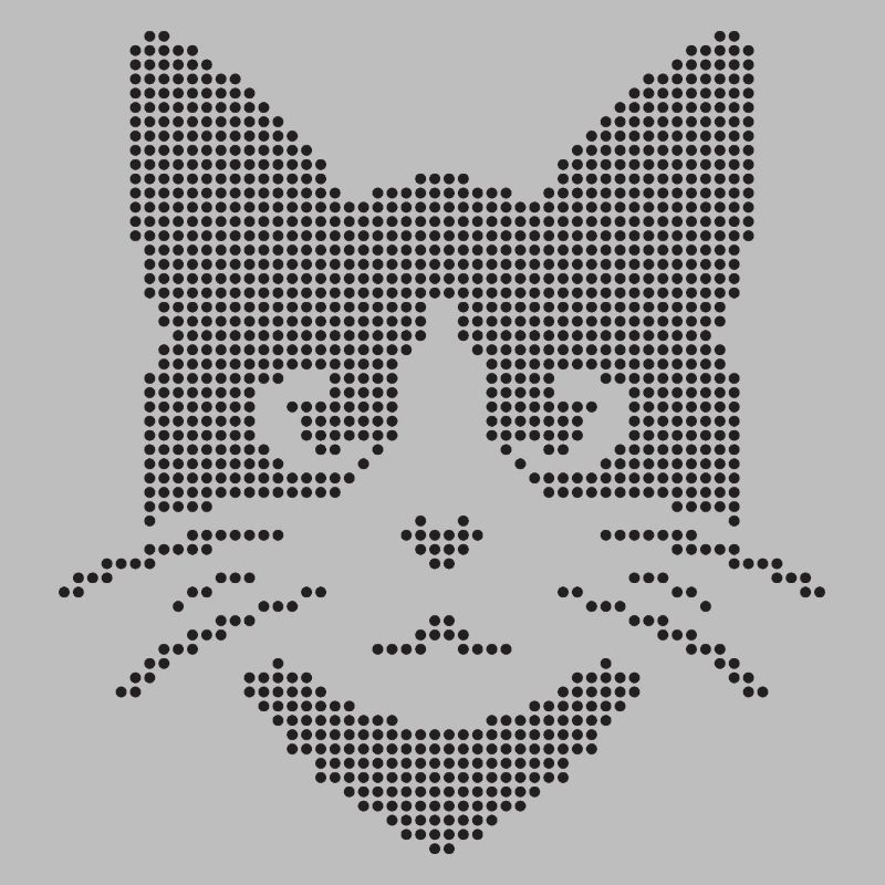 Dotted Cat Face Silhouette
