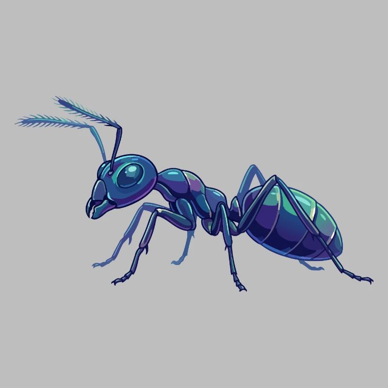 Blue Ant Details Macro Vector Graphic Ants