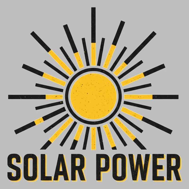 Neo-Brutalist Solar Power Sunburst Icon