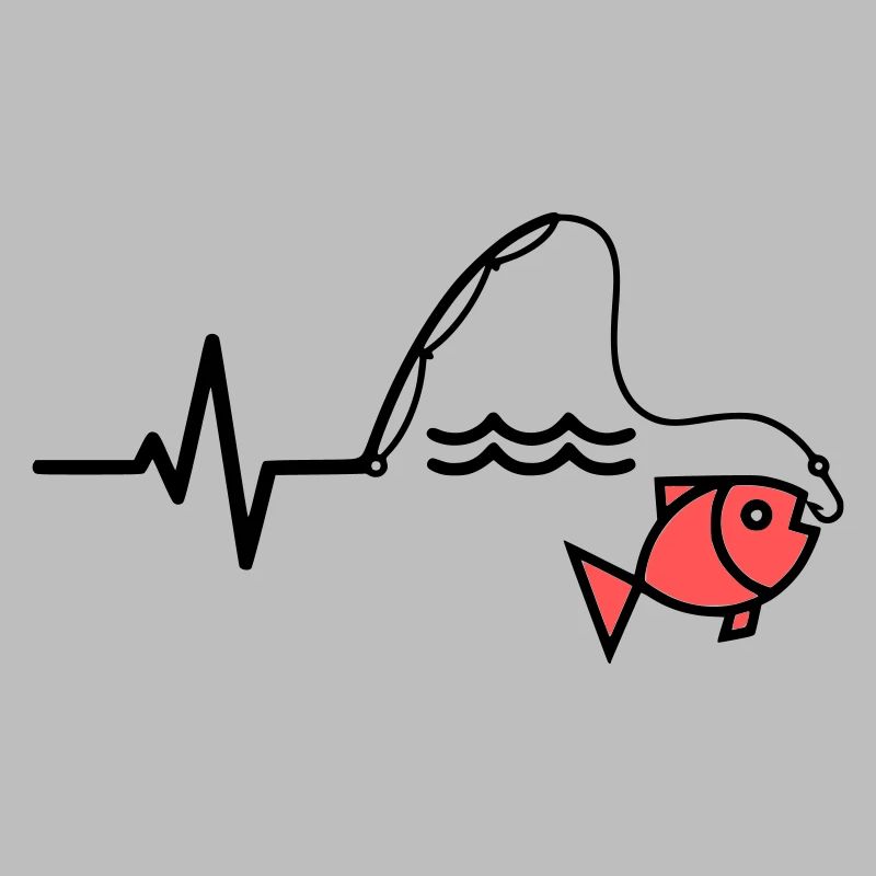 Silhouette du poisson à canne à pêche ECG