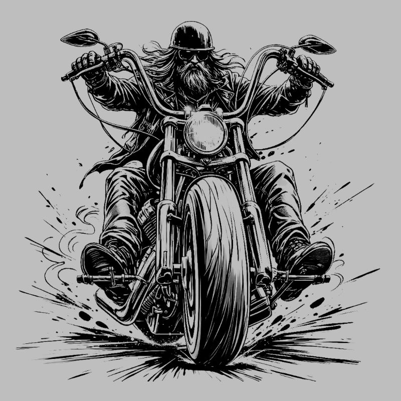 Chopper driver frontal in comic style