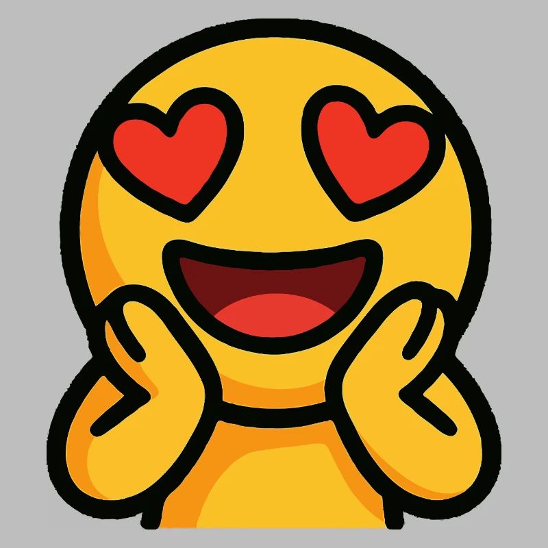 Emoticon Heart Eyes Bright