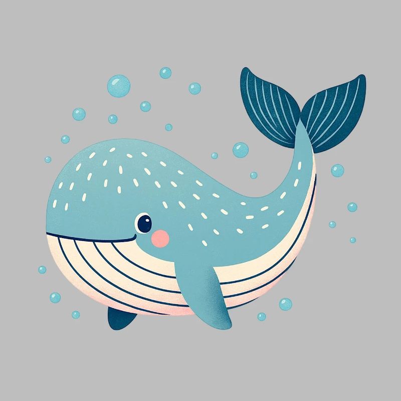 Baleine bleue avec bulles