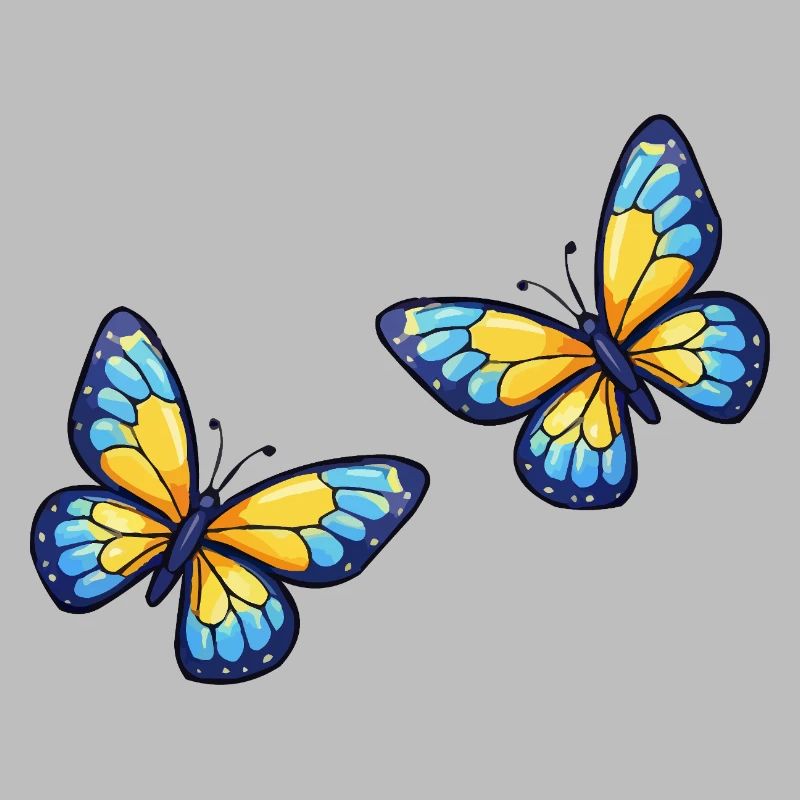 Blue Yellow Butterflies Pattern