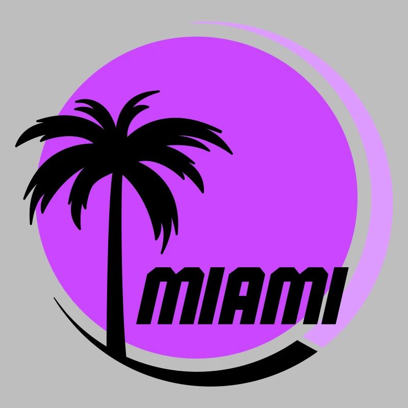 Miami Palm Trees Néon Rétro