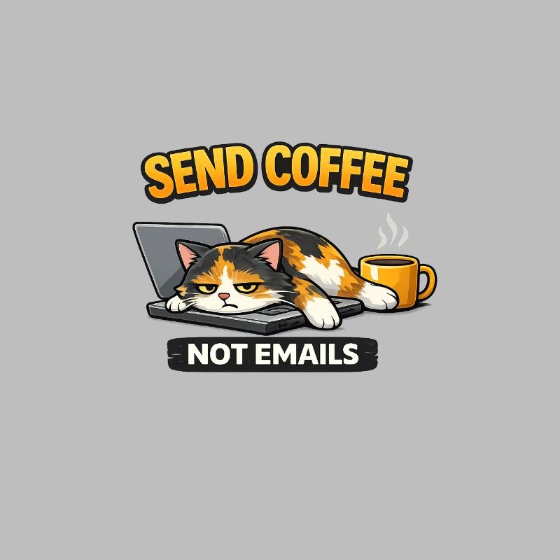 Send Coffee Not Emails Cat – Funny Work Shirt