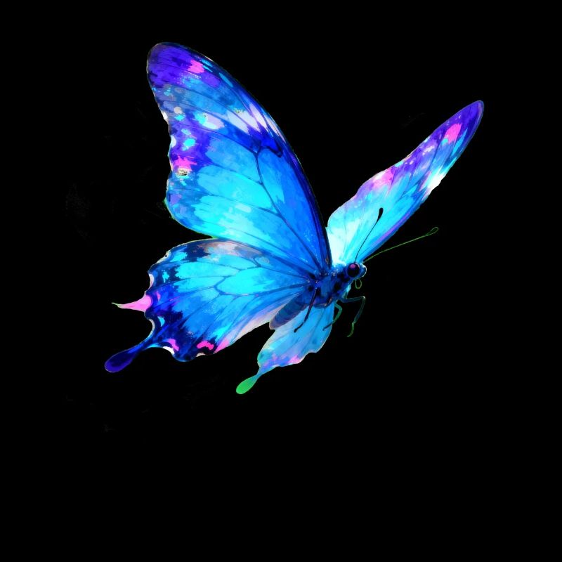 Papillon aquarelle bleu