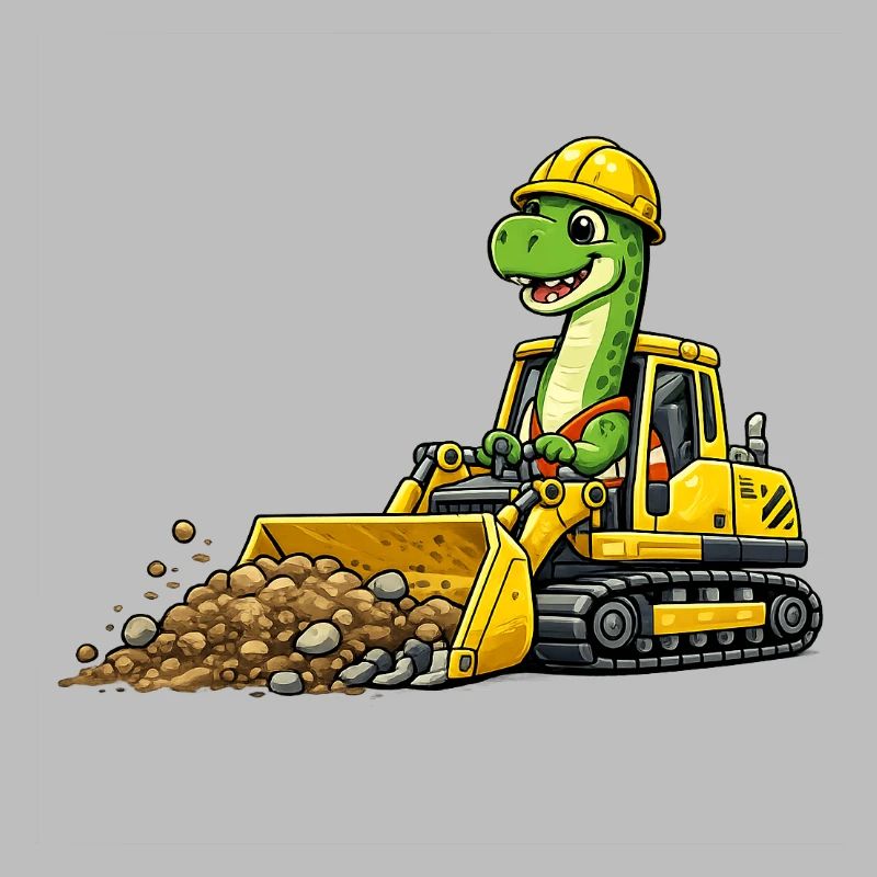 Dino Construction Worker Bulldozer