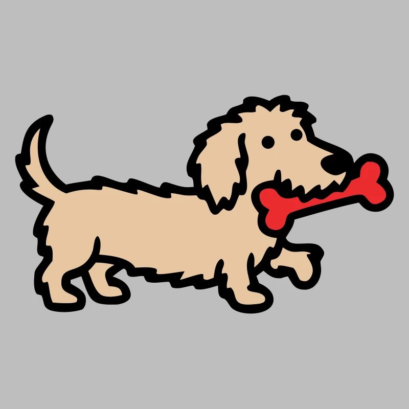 Terrier Doodle Knochen Comic