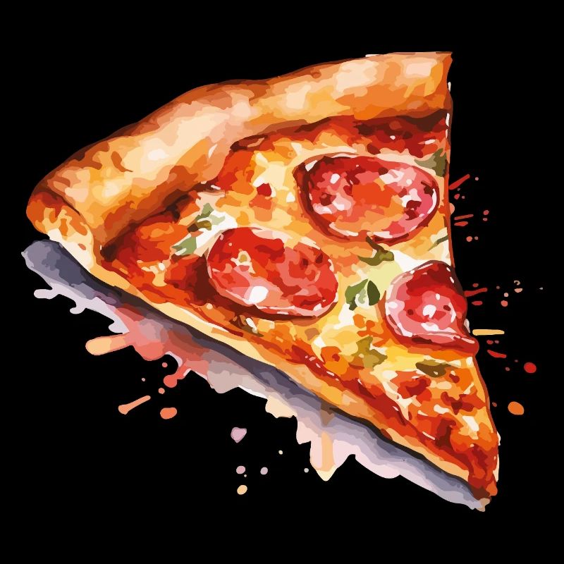 Tranche de pizza aquarelle