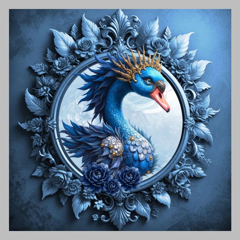 Blue Phoenix Crest in Frame