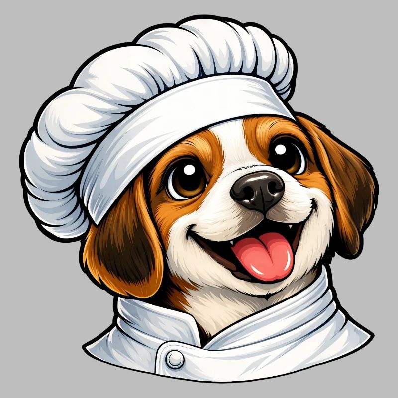 Cheerful Beagle Chef Good Mood Cartoon Kitchen