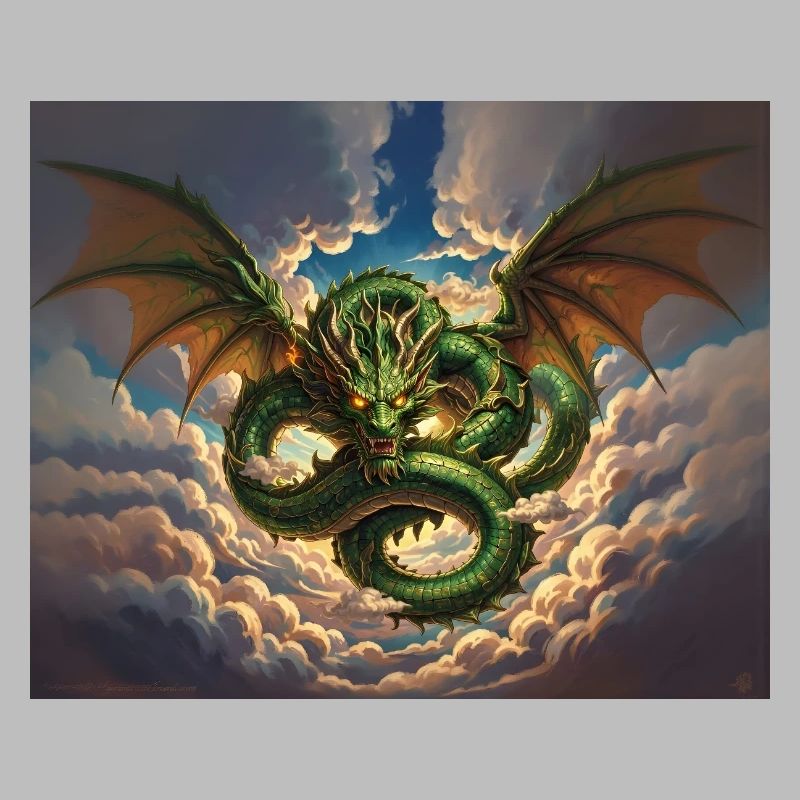 Dragon Storm over Clouds