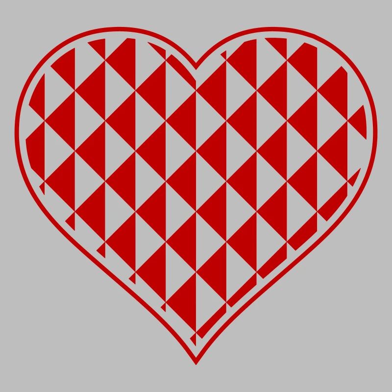 Geometric Heart Pattern Red-Black