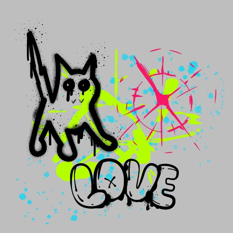Motif de projections de graffiti néon