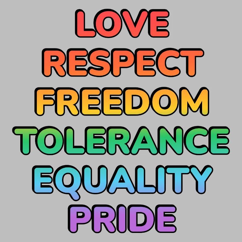 Pride Values Rainbow Text