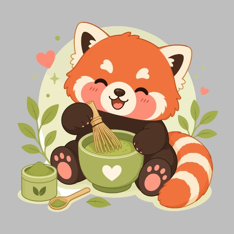 roter Panda Matcha Liebe