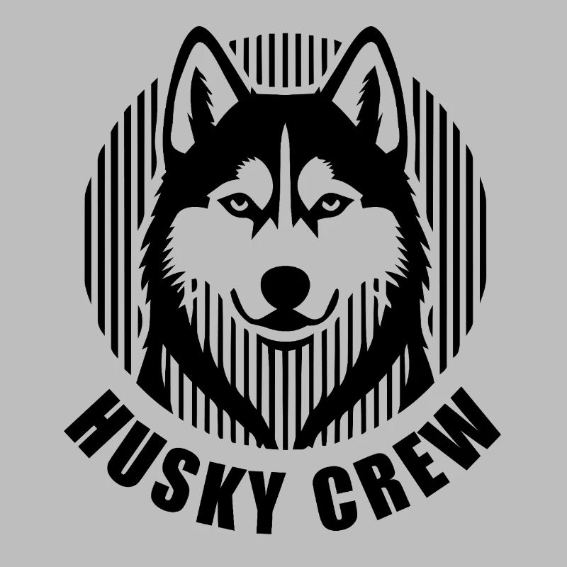 Husky Crew – Minimalist linear silhouette Hund