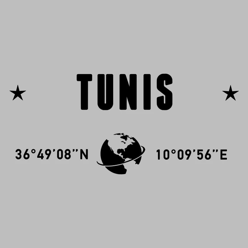 Tunis Tunisia Coordinates Gps Globe