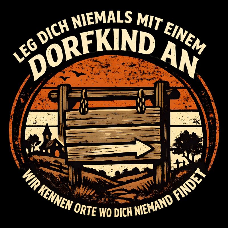 Dorfkind Warnschild Rustikal Retro
