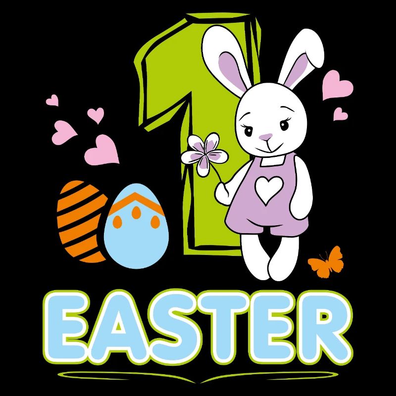 My first Easter. Cute design with baby rabbit