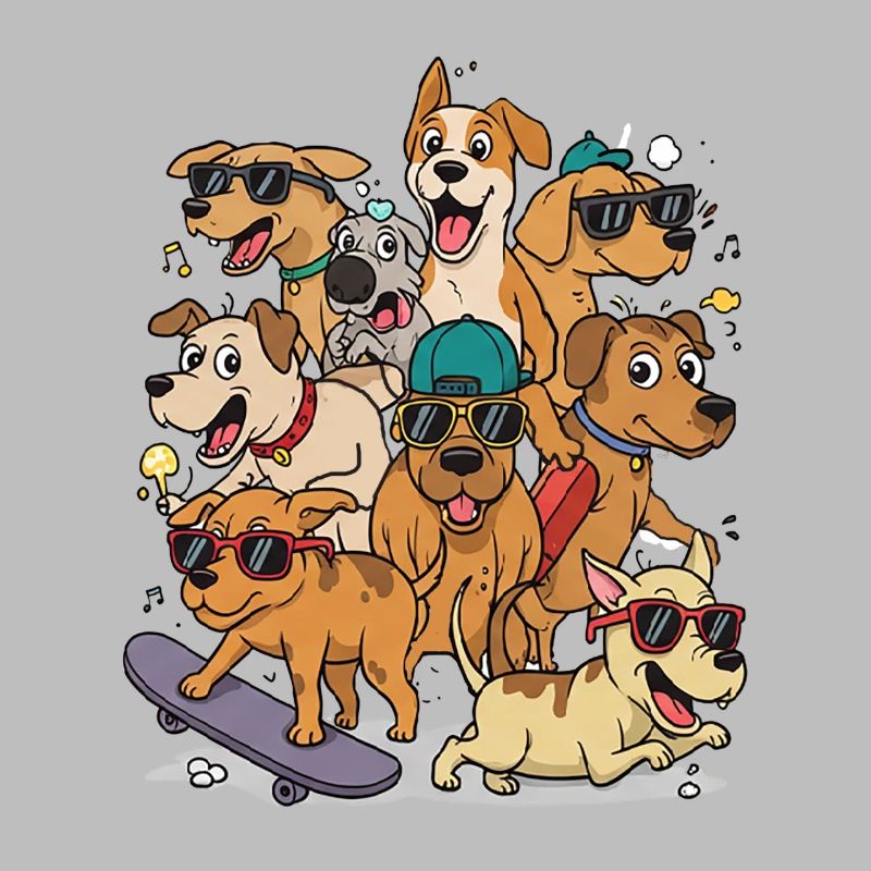 Chiens heureux
