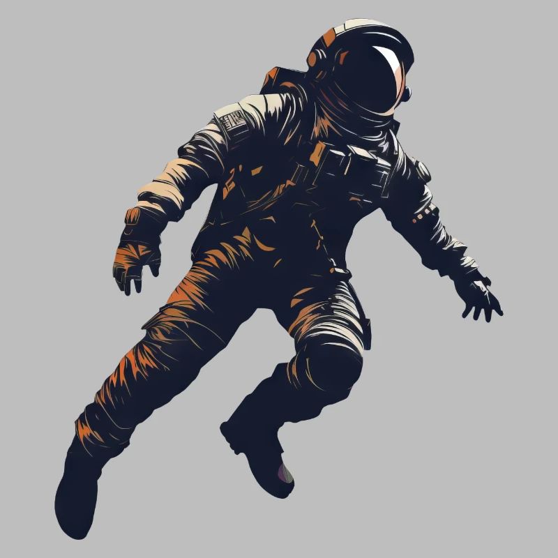 Schwebender Astronaut Silhouette Schwerelosigkeit