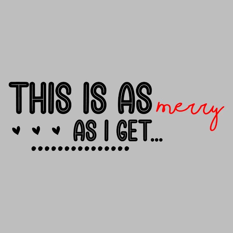 Merry Red Script Logo on Black