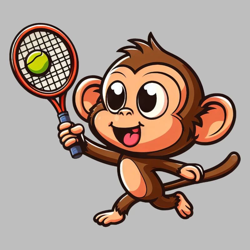Singes dans le duel de tennis et de badminton - Funplus