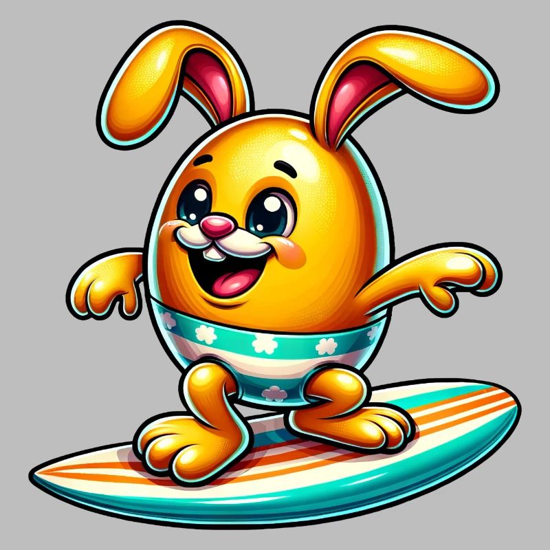 Easter Egg Easter Egg Bunny Easter Bunny Yellow Surfer