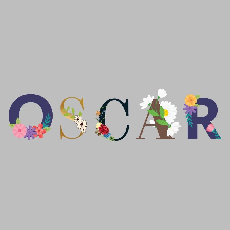 Le nom d’OSCAR décoré de fleurs