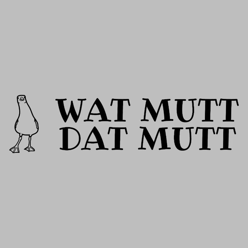Plattdeutscher Spruch mit Möwe Wat mutt, dat mutt