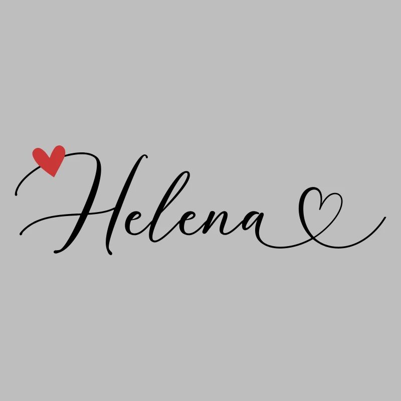 Helena Last name First name Calligraphy heart