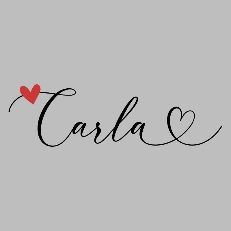 Carla Nom Prénom Calligraphie Coeur