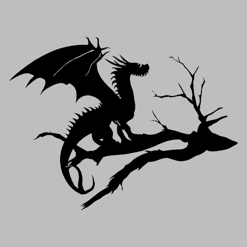 Dragon Design Silhouette Dead Tree